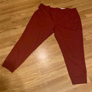 NWT Sonoma Jogger mid rise tapered leg openings berry grnt in color wm size PXXL